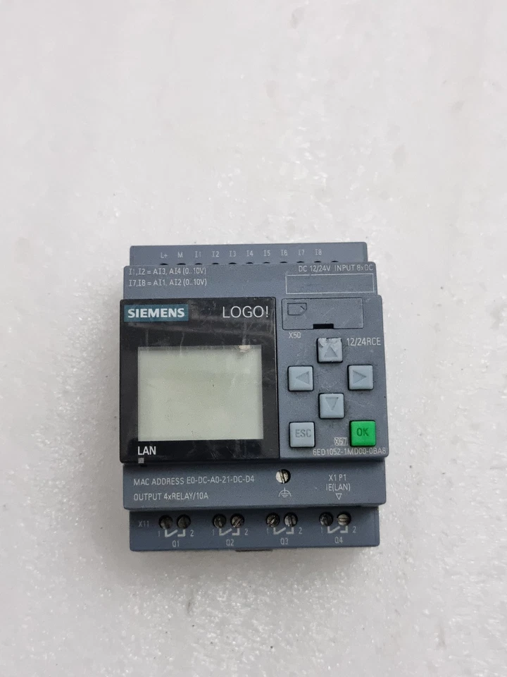 Used Working Siemens 6ED1052-1MD00-0BA8 12/24RCE Logo Programmable Relay